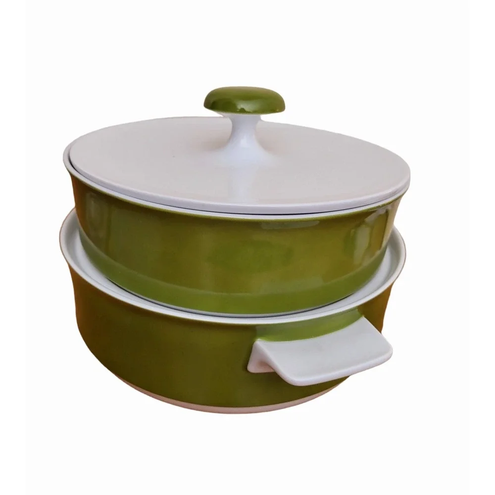 2 Dead Stock Avocado Green Royal Prestige Mandala Serving  Lid Bowls MCM Granada